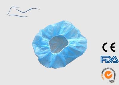 Blue Color Disposable Hair Caps , Round Shape Non Woven Cap CE Certification