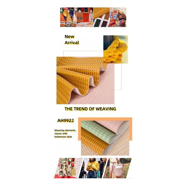 Color Multi-Choice Straw Mat Leather Plaid PVC Weaving Artificial Leather Handbag Bag Shoe Leather