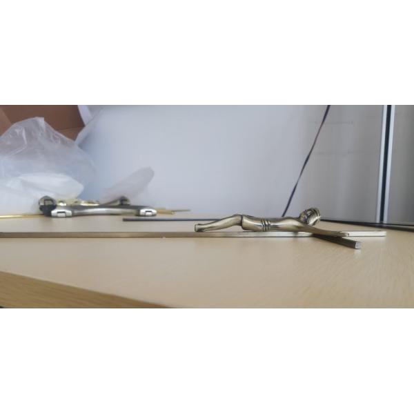 Metal Funeral Catholic Casket Crucifix 8mm Cross With Aluminum Christ