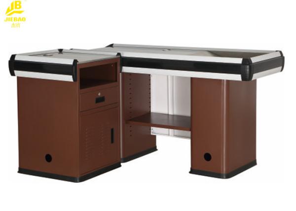 Non Electric Supermarket Cashier Counter , 1500x600x850mm Stainless Steel Cash Counter