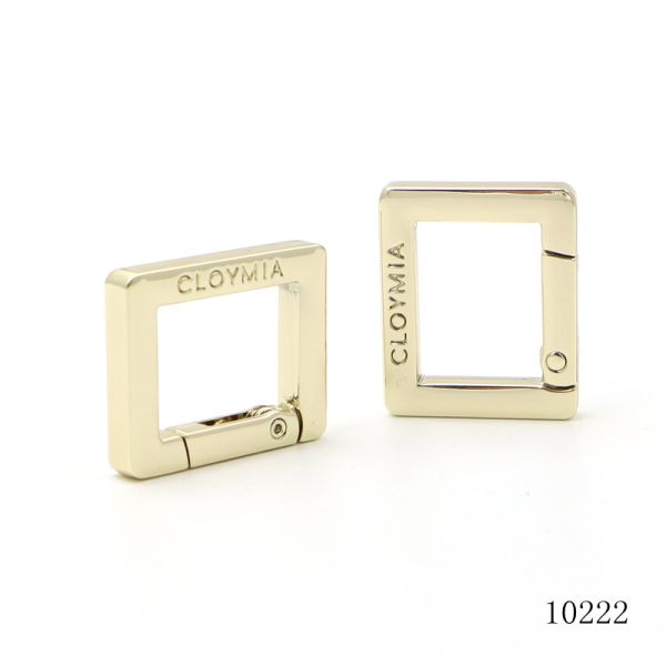 Zinc Alloy Spring Ring Clasps Square Clasp Carabiner With Logo Engraved Spring Ring