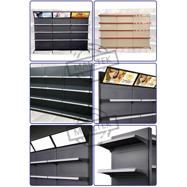 Коммерческий перфорированный супермаркет гондола полки с двумя сторонами для торгового центра