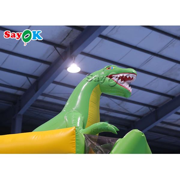 Slide de dinosaurio inflable con tema Slide de agua inflable 9.3x2x3.5mH Impresión de logotipo