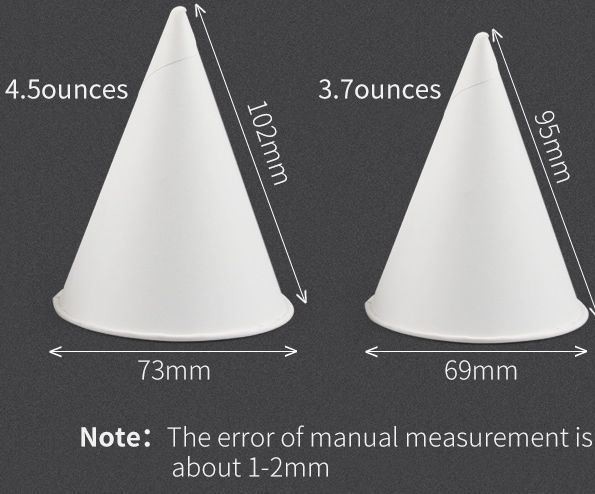 Disposable White Paper Cone Cup Ideal for Airports Hotels and Supermarkets US Currency