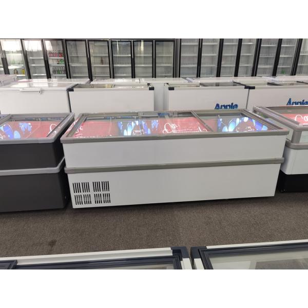 SD-950 glass door island freezer for frozen food horizontal freezer