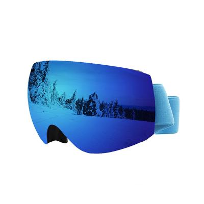 Lente UV espelhada Frameless magnética da proteção de Ski Goggles With