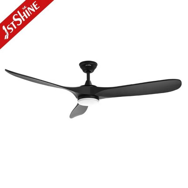 Ventilador de teto LED com luz 1stshine Interior Preto Madeira Sólida DC Motor silencioso Remote