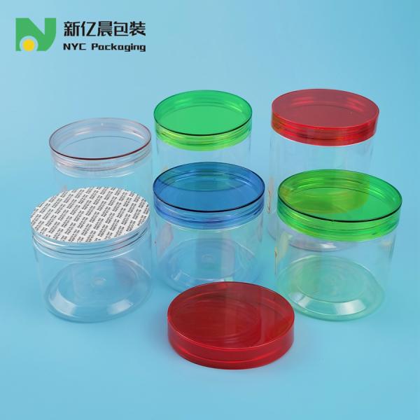 1460ml Food Grade Cookie Clear Plastic Jars White Lids