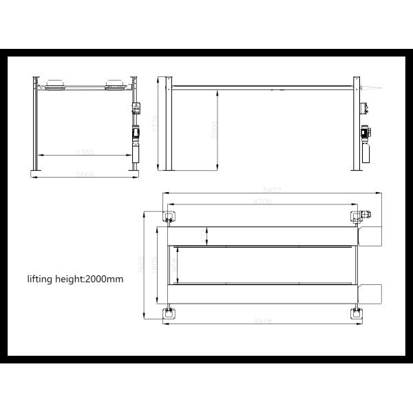 AA4C Elevador de estacionamiento de 4 postes para automóviles, sistema de almacenamiento automático para estacionamiento de vehículos para 2 coches, 2 m de altura, capacidad de 3.5T