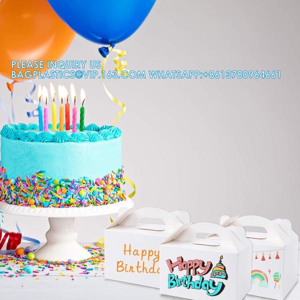 Party Favor Treat Boxes, Goodie Boxes, Gable Paper Gift Boxes With Handles. Rainbow Party Decoration Supplie