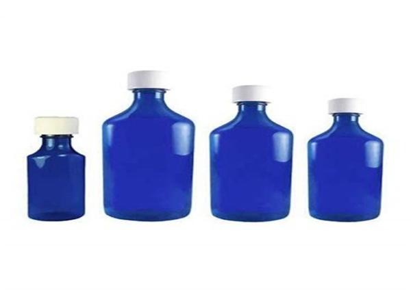 Incluso botellas líquidas plásticas de la medicina del grueso, botellas líquidas azules de la prescripción de 3 onzas