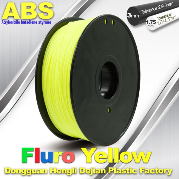 High Precision Fluo - Yellow ABS 3D Printer Filament 1kg / Spool
