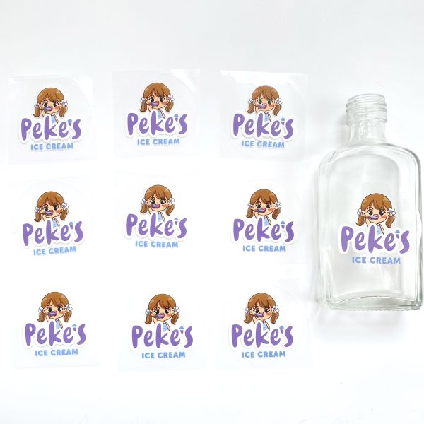 Customized  Ice-cream Brand Label Clear Printing Waterproof Transparent Logo for Bottle
