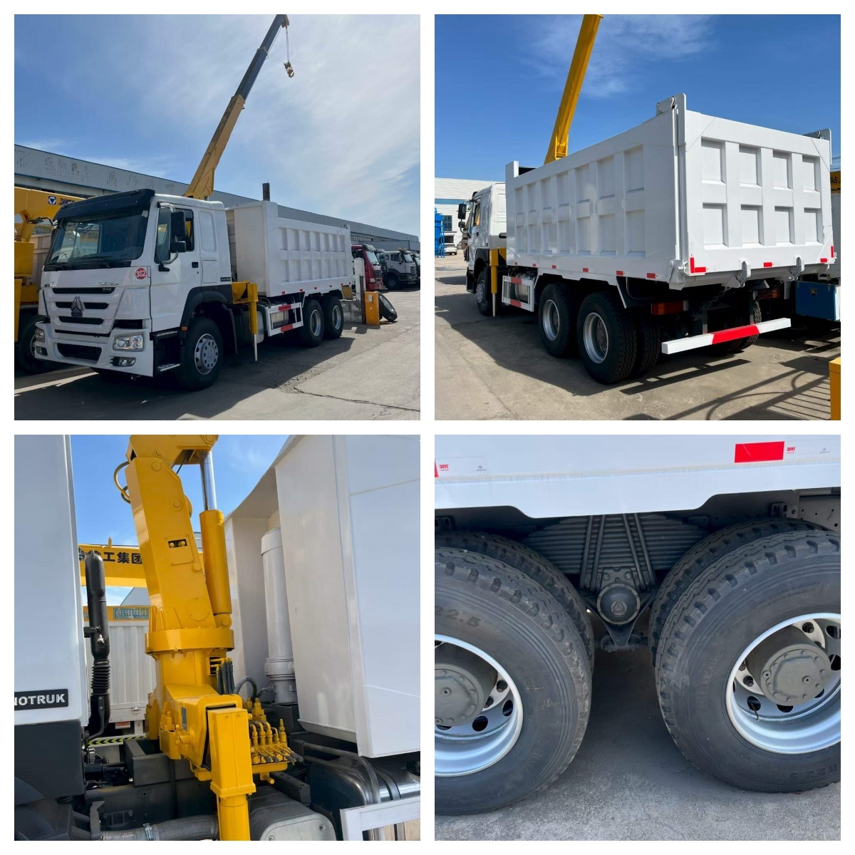 Adaptable Used 6x4 Howo 371HP Truck Mounted Crane Dump Tipper Vehicle Self-Loading Equipment