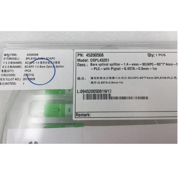 Huawei SPL9105-P1004 SC/ACP 45200508 OSPL43201 SC/ACP 1/4 Bare Optical Splitter SPL1202 SPL2601 SPL1101 SPL2605 SPL9101 SPL9102