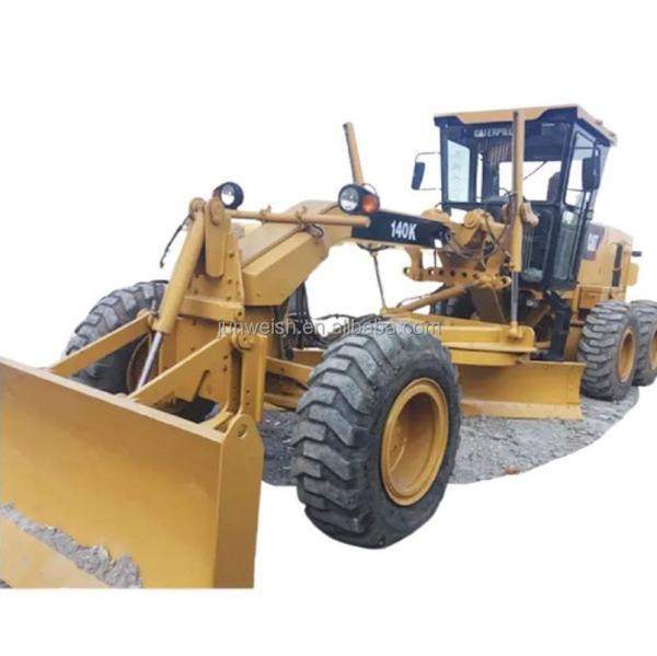 Manufacturing Plant Used Caterpillar Motor Grader CAT 140K 140H with Front Blade Bucket