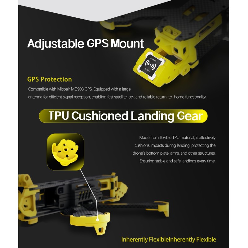 5-6-7-inch Custom Made FPV Carbon Drone Frame With Aluminum CAM Plates For PartsAccessories