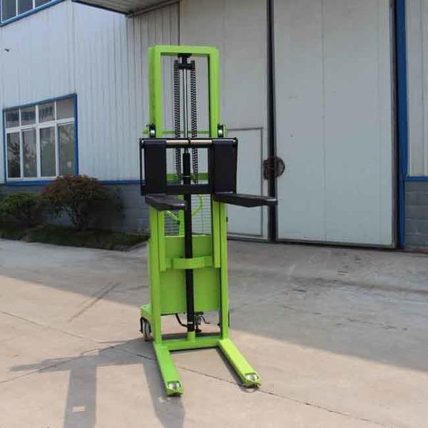 2 Stage 3m Mast Semi Electric Pallet Stacker 1T-2T Warehouse Pallet Jack