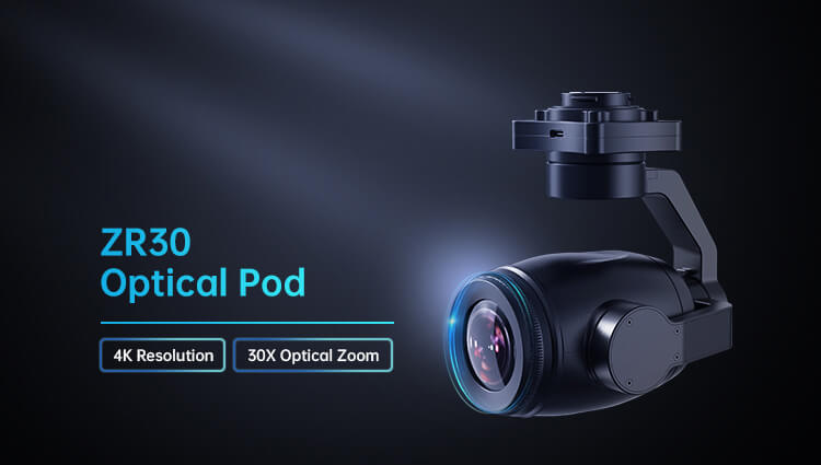 SIYI ZR30 4K 8MP 180X Hybrid X Optical Pod Zoom Gimbal Camera With AI Smart Identify And Tracking 1/2.7 Sensor For Drone