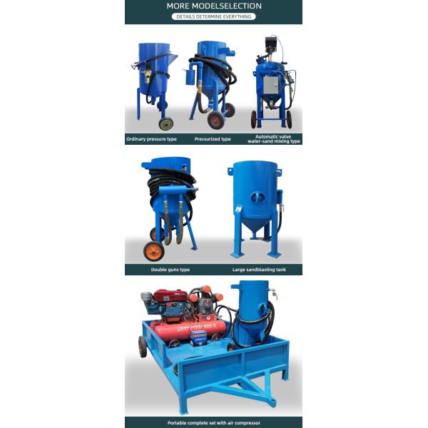 Mobile Handle Portable Sandblasting Machine Wheel Sand Blasting Machine