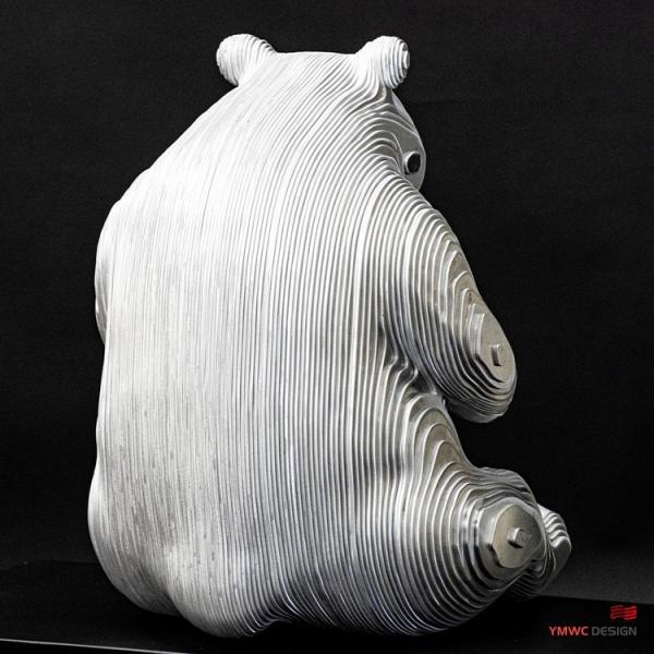 Custom Color Life-size Bronze Animal Sculpture Hand-forged Stainless Steel Panda Statues