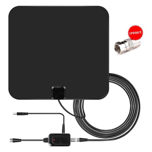 Morpilot Indoor Digital TV Antenna High Gain Flat Design HDTV Antenna 60 Miles Range with Detachable Amplifier Signal Bo