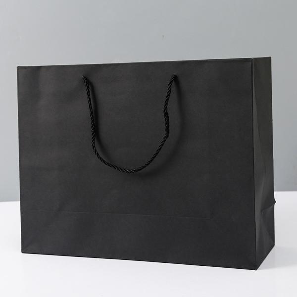 Custom Printed Black Specialty Paper Bags Latest Style for Customized Packaging
