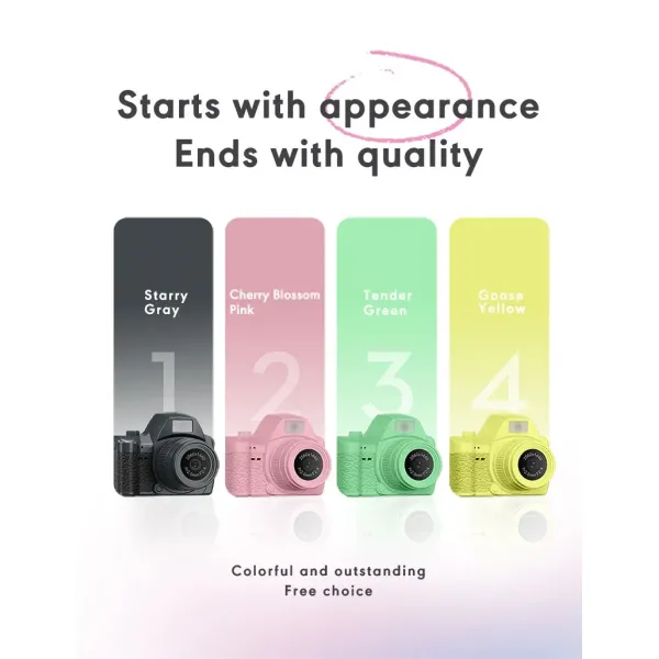 Mini Pocket Camera 1440p 2K HD Video Recording and 1.47-inch IPS Color Screen