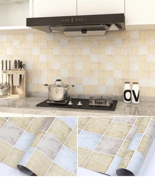 Kitchen Wallpapers Mosaic Paper Removable Wallpaper Peel and Stick Matt Wallpaper for Bathroom