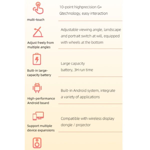 24.5 Inch Portable Android Touch Monitor with 13MP Camera and 8+128G RAM for Office and Teaching