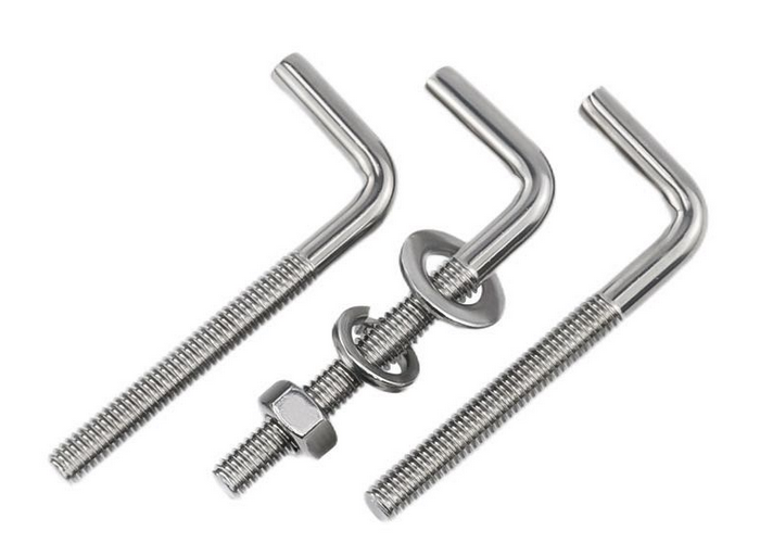 Stainless Steel L-Type Foundation Bolt M16 with Passivation Coating for Structural Engineering Applications