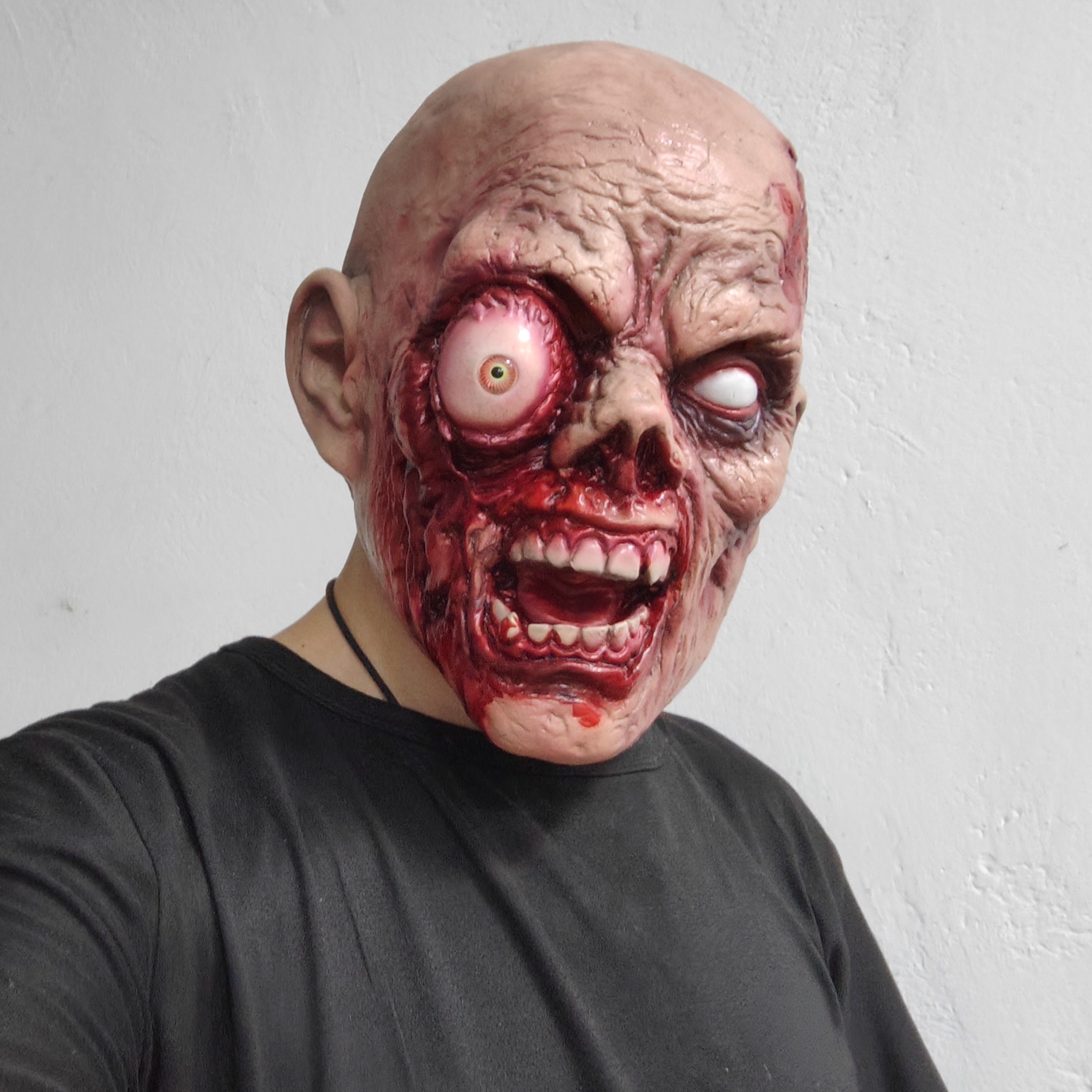 Realistic Skull Latex Mask, Scary Alien Monster Full Face Mask for Adults, Halloween Horror Costume Mask, Creepy Zombie Cosplay Mask for Party, Haunted House, Stage Performance