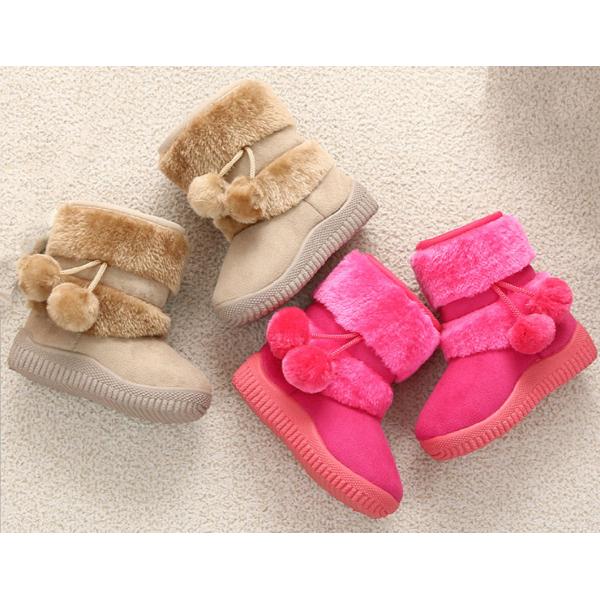 Kids Warm Fur Winter Snow Boots For Outdoor Anti Slip