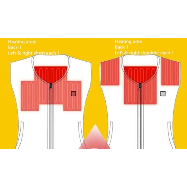 V Neck Rechargeable Heated Vest  7.4V 4400mAh Thermal Vests Ladies Spandex / Polyester
