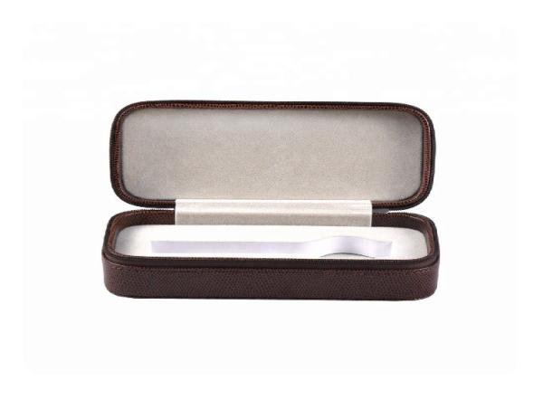 PU Imitation Leather Watch Gift Box , Brown Watch Storage Box Metal Lock Closure