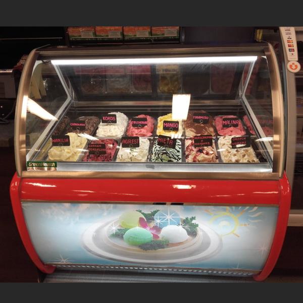 Коммерчески витрина мороженого Gelato ветроуловителя замораживателя дисплея мороженого