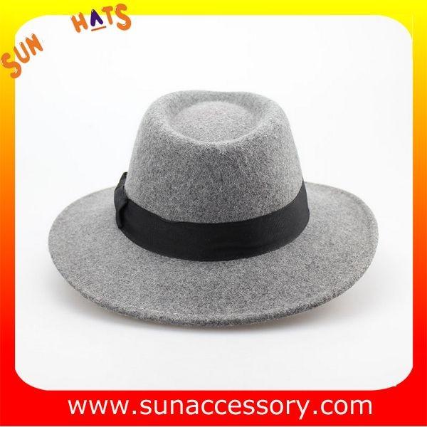 1436 Sun Accessory mix grey wool felt safari mens fedora hats ,Shopping online hats and caps wholesaling