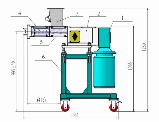 CWJ45 Twin Screw Extruder Side Feeder with 3KW Motor Power 1300×650×1230mm Dimension