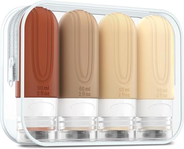 Toiletries Silicone Cosmetic Travel Bottles 2oz/60ML OEM TSA Approved