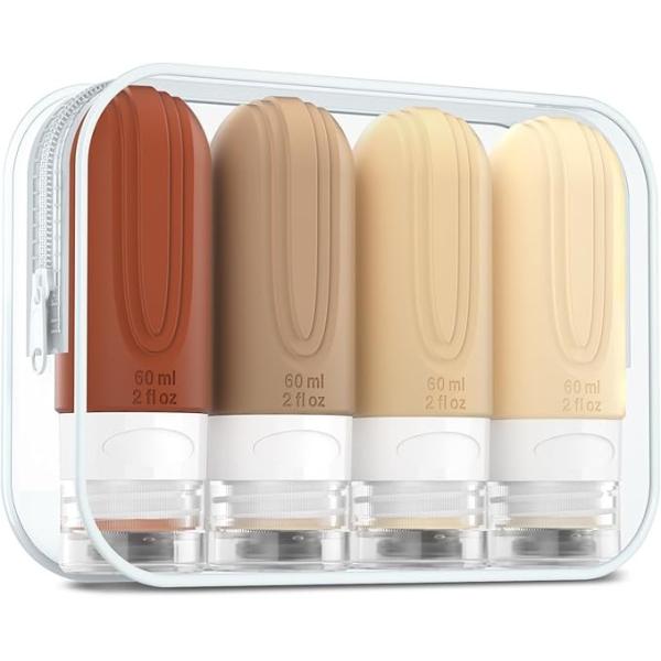 Cosmetic Mini Silicone Travel Toiletry Bottles Kit Personalized 2oz/60ML