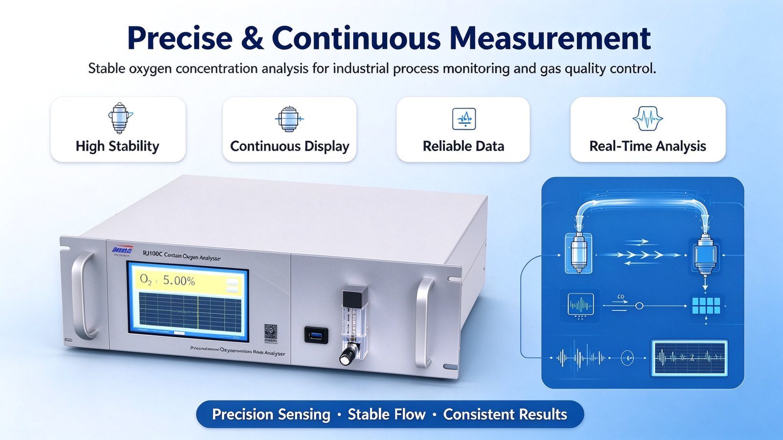 Metal Oxygen O2 Gas Analyzer Digital LCD Display Meter Detector 0.00-25% Range Sound