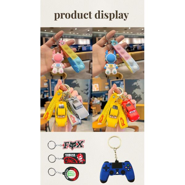 Wholesale Custom Promotional plastic keychains with various designs