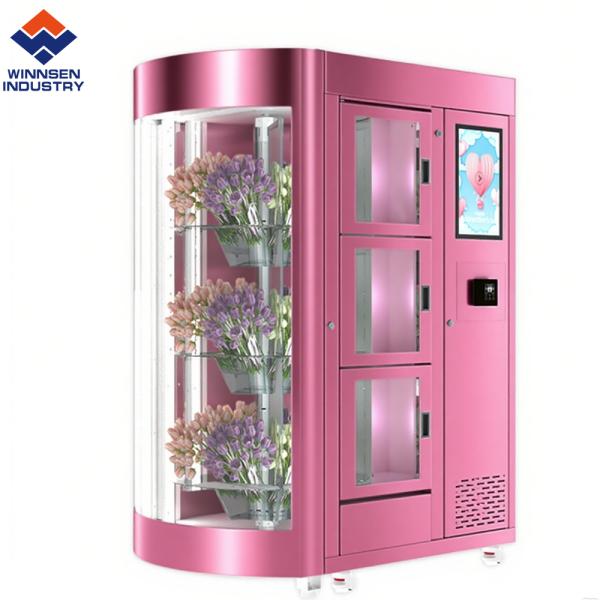 Vendeuse de fleurs de conception compacte et économe en espace avec réfrigérateur