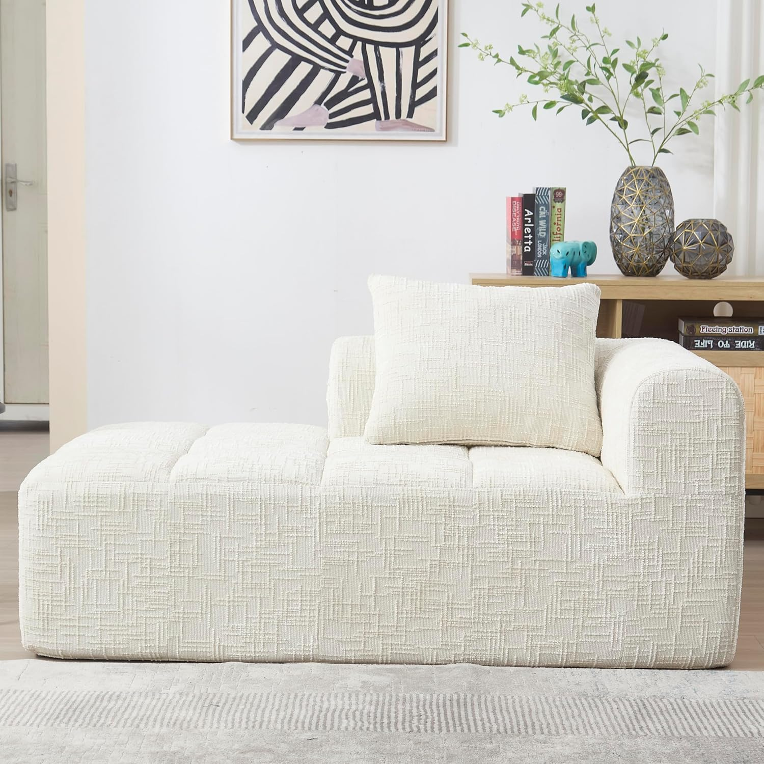 Modern Single Seater Upholstered Modular Sectional Sofa Cushion Chaise Longue Sofa Could Couch Compressed Sofa for Living Room