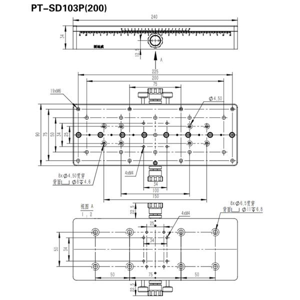 Helical Gear Rack Driven Manual Linear Stage With Hand Wheels On Both Sides
