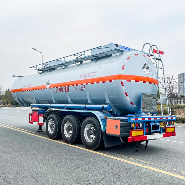 High Capacity 24000L PE Lining Hydrochloric Acid Tanker Semi Trailer With 3 Axles