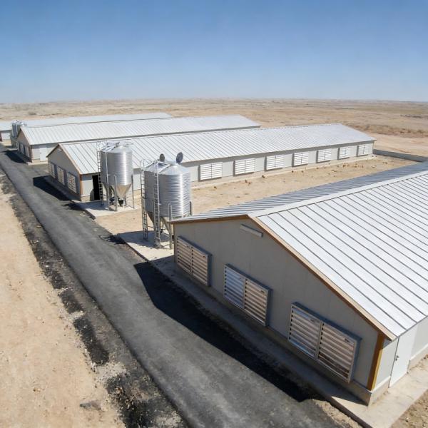 Install a durable steel-structured chicken house equipped with a ventilation and insulation system