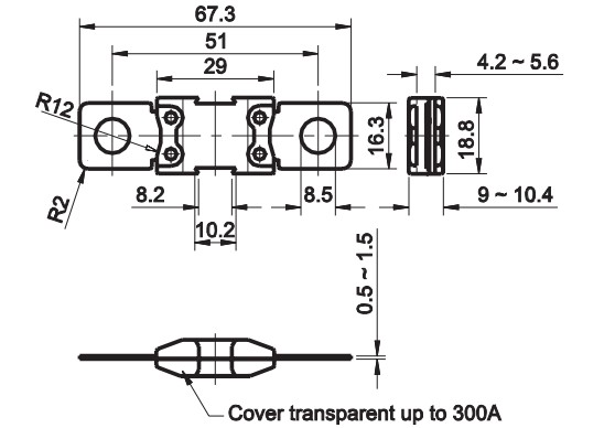 Bolt - On Automotive Blade Fuses , 100A ~ 500A Small Blade Fuses For Car