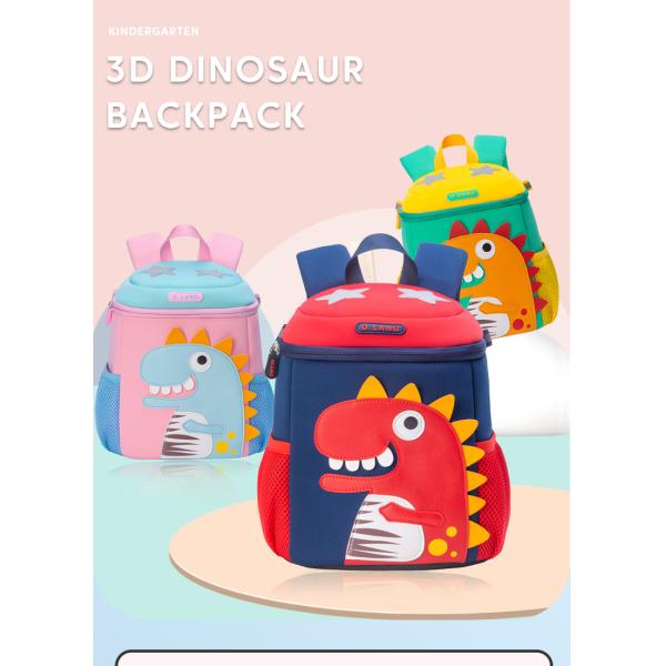 Kindergarten Waterproof Kids Backpack Mochila Dinosaur 3D Cute Cartoon Toddler Bookbag