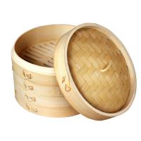 Fábrica de venda a granel chinesa venda direta 18cm- 30cm mais profunda 2 camadas cozinha vapor de bambu redondo com tampa